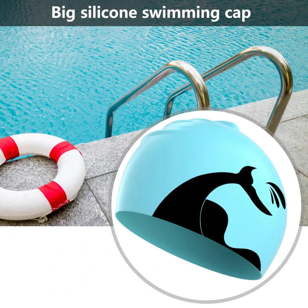 Практичная Спортивная Шляпа Для Плавания Водонепроницаемая Защитная Ушная Раковина Из Детализированного Силиконового Материала Для Взрослых