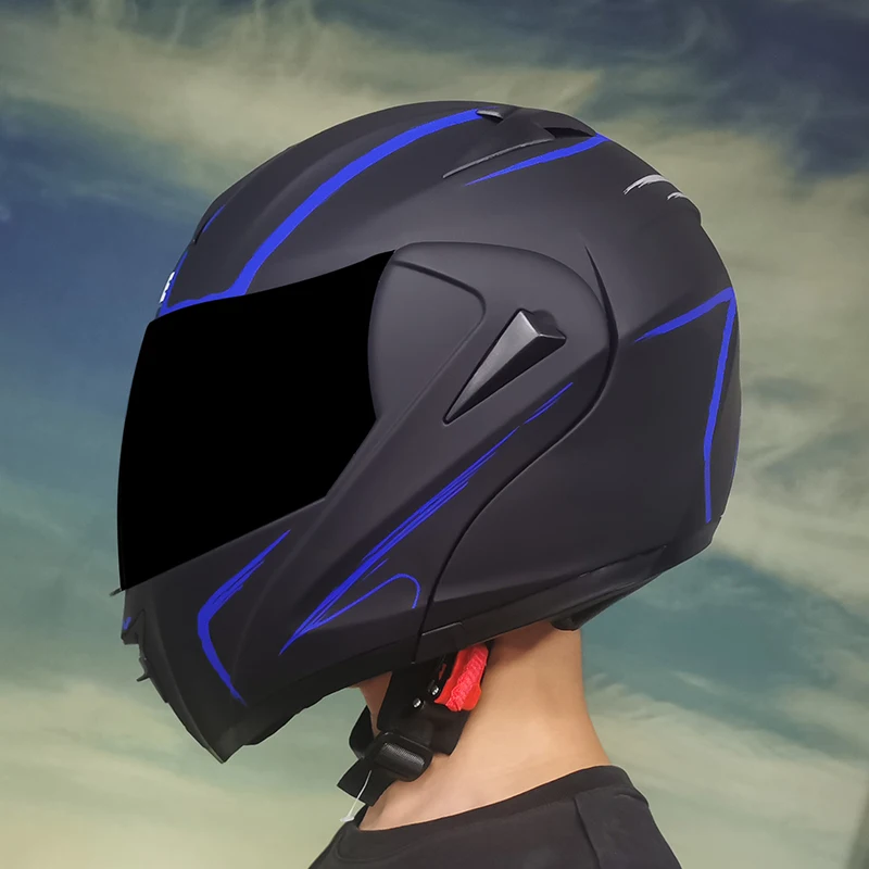 Мотоциклетный шлем с откидной крышкой с двойными линзами для мотокросса, полнолицевой шлем, гоночный шлем M, L, XL, XXL, CH