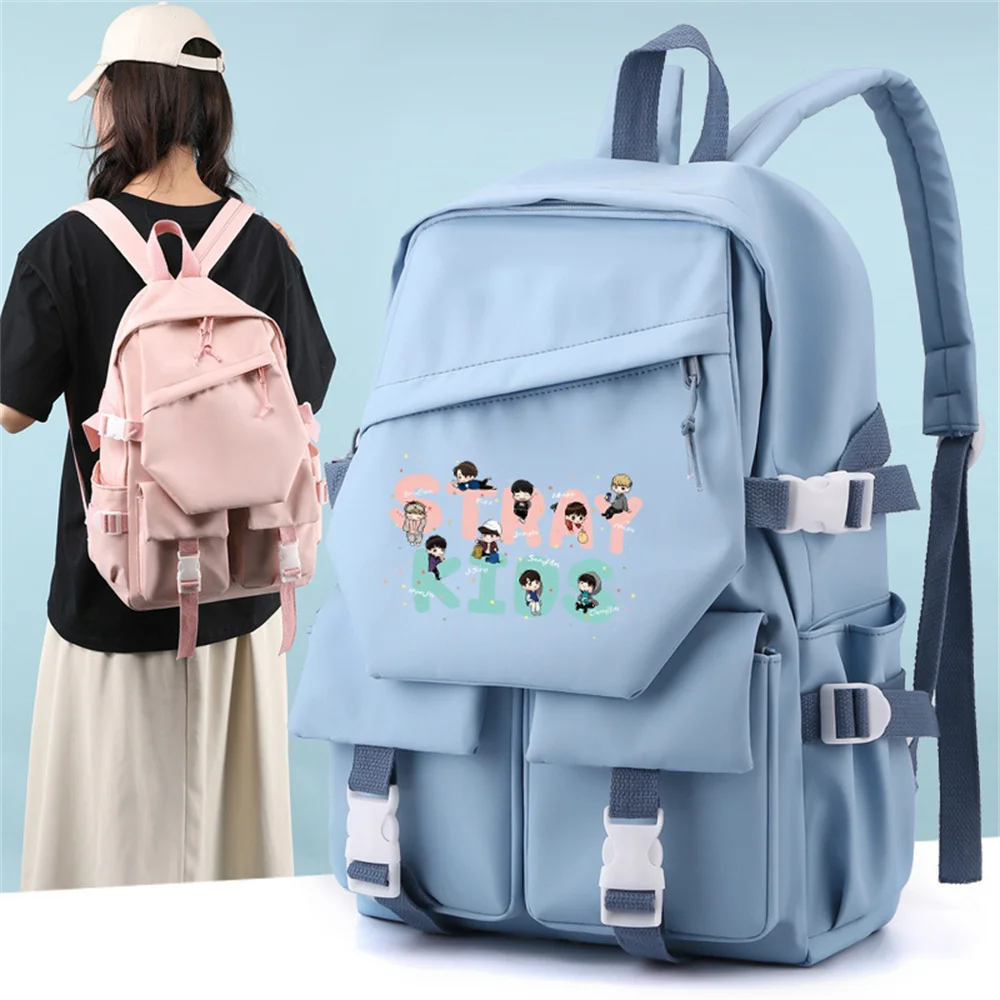 Модный рюкзак Kpop Stray Kids Bang Chan Hyunjin Seungmin из нейлонового материала с дышащим водонепроницаемым износостойким интерфейсом USB