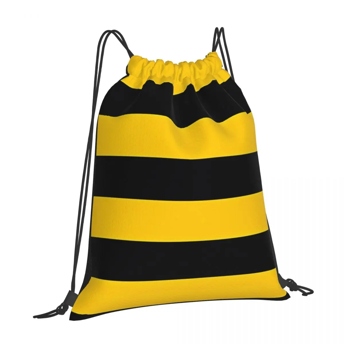 Рюкзак для кемпинга и велоспорта в черно-желтую полоску с рисунком пчелы, спортивный рюкзак на шнурке для мужчин и женщин, спортивный школьный рюкзак