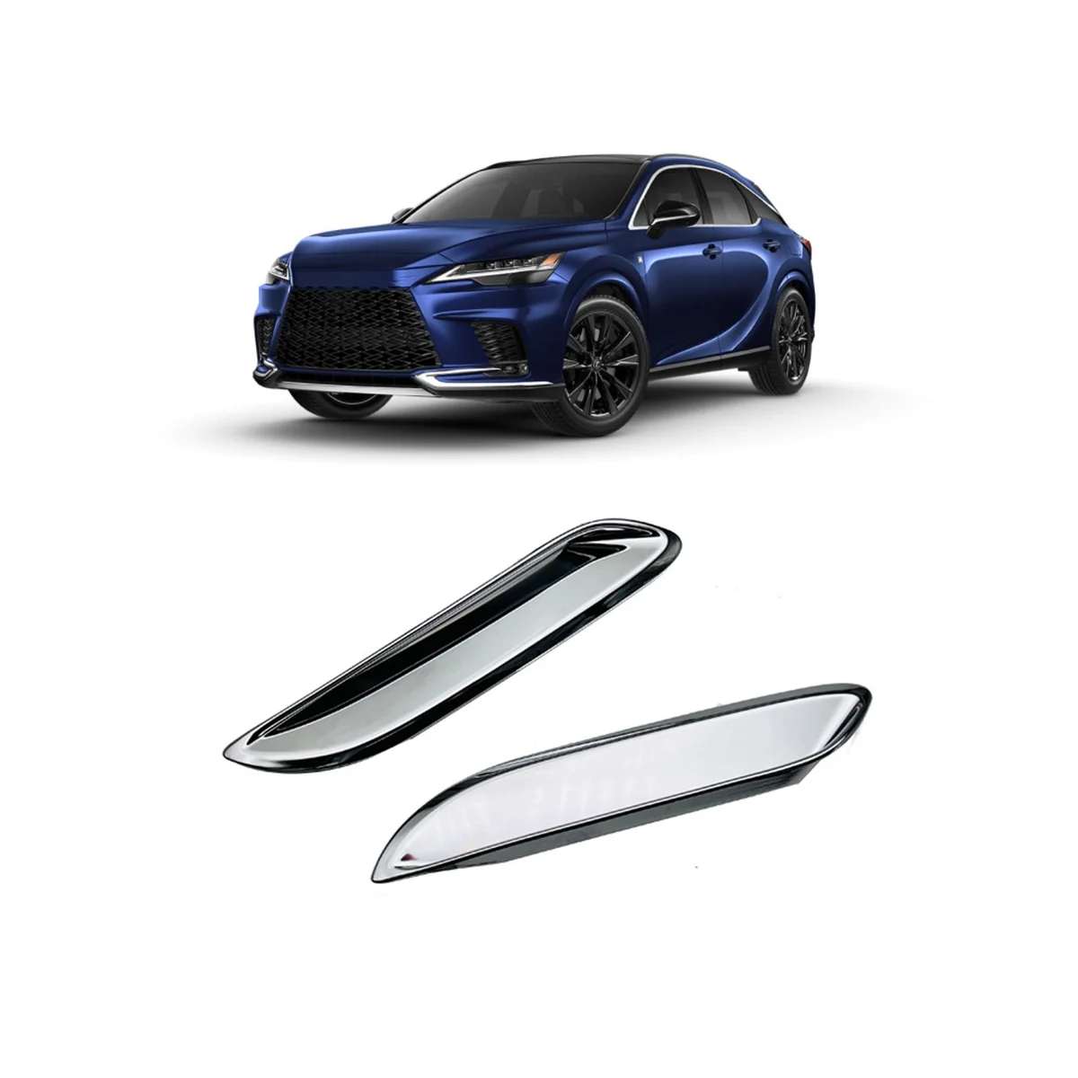 Декоративная рамка с гальваническим покрытием для автомобиля, вентиляционная крышка заднего бампера, Аксессуары для Lexus RX 350 350H 500H 2022 2023
