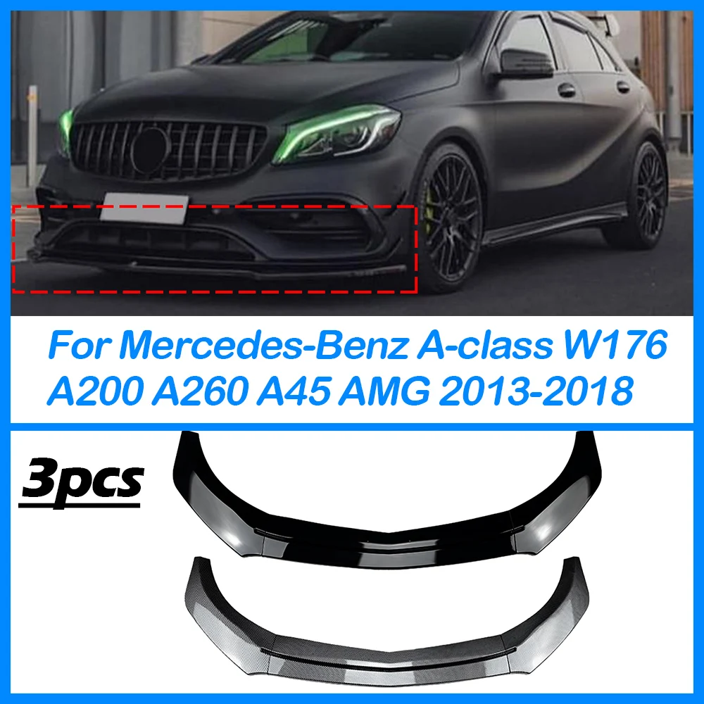 Для Mercedes-Benz A-class W176 A200 A260 A45 AMG 2013-2018 Автомобильный Передний Бампер для Губ Обвес Спойлер Сплиттер Передний Диффузор для Подбородка