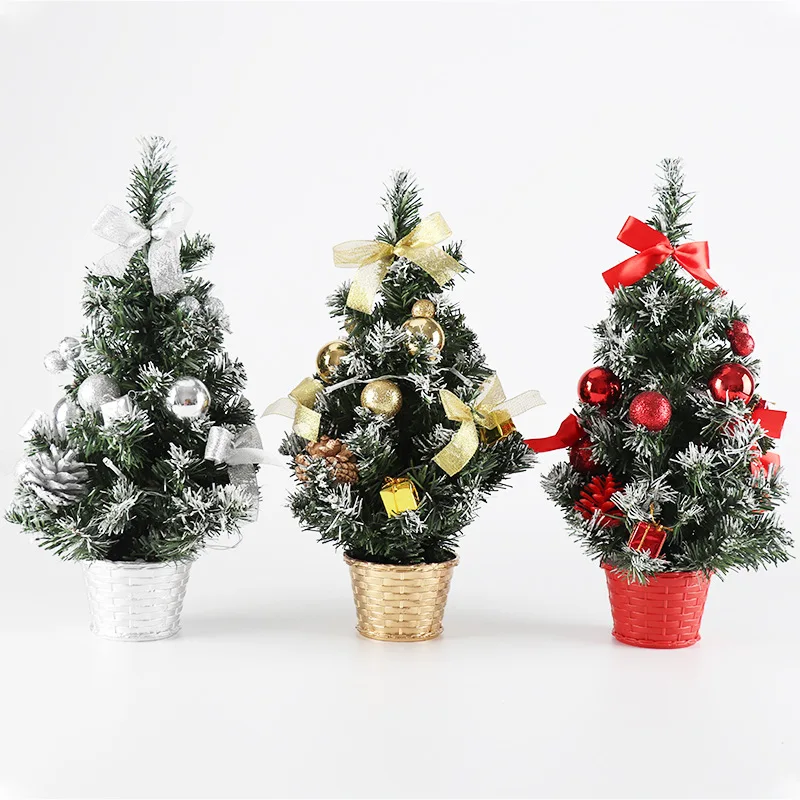 Мини-искусственная Рождественская елка, Маленькая Светящаяся сосна, рабочий стол для дома, украшение стола для новогодней вечеринки Navidad Santa Claus