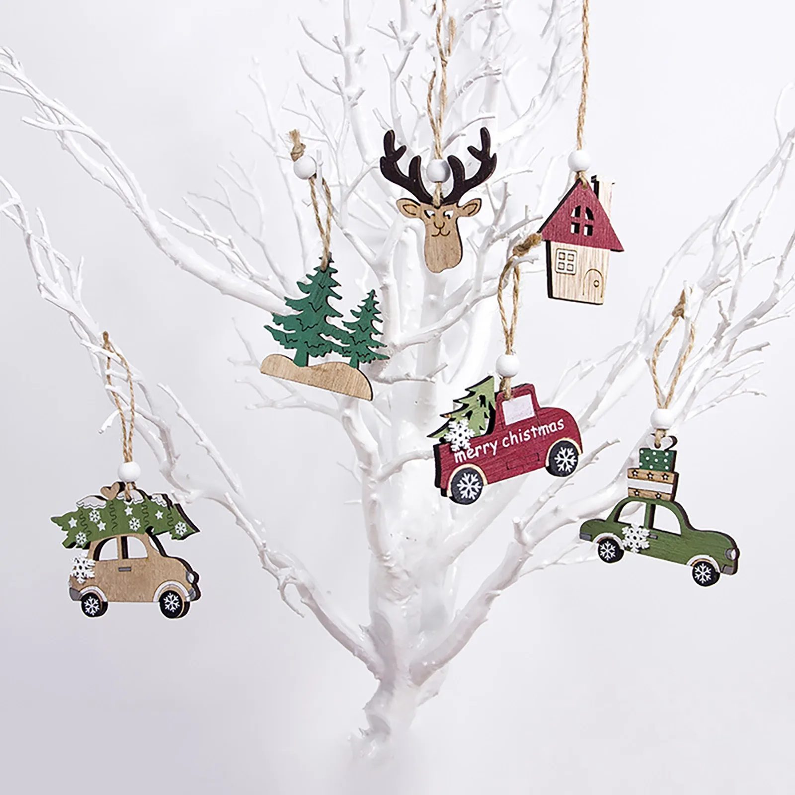 Рождественское деревянное украшение, подвеска, автомобиль, Олень, Рождественский декор для елки, Подвесная подвеска, Украшения для Рождественской елки, Navidad Xmas Decor