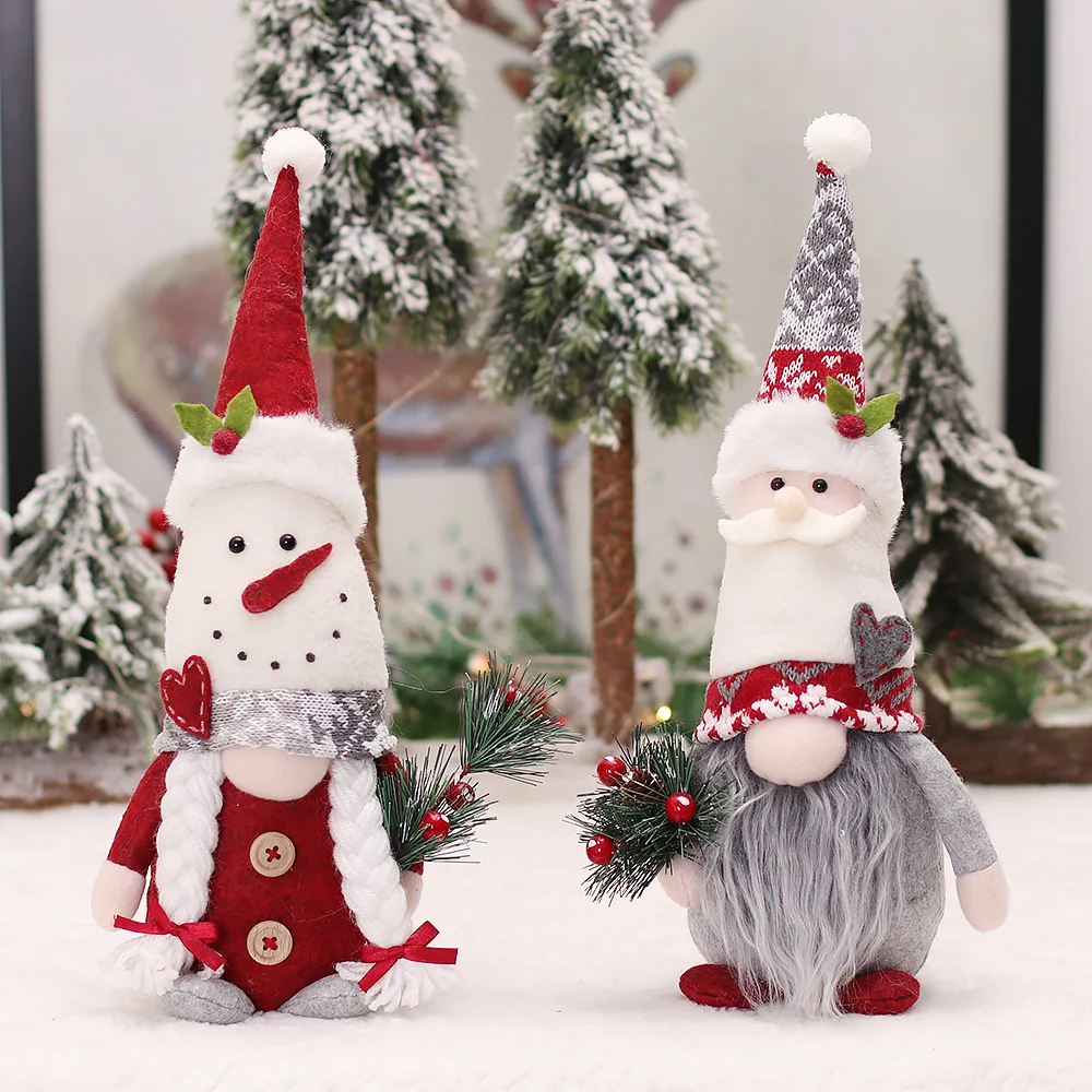 Рождественские украшения, Мультяшная пара, Безликие кукольные украшения, Вязаные куклы, Рождественские украшения, Рождественские украшения для дома