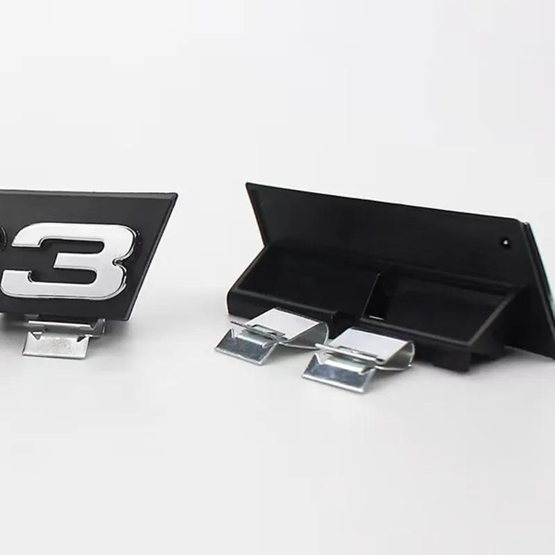 Хром, Серебро, Глянцевый Черный 3D ABS Передняя Решетка, Эмблема, Значки, наклейки для Audi S3 S4 S5 S6 S7 S8 Аксессуары для стайлинга автомобилей