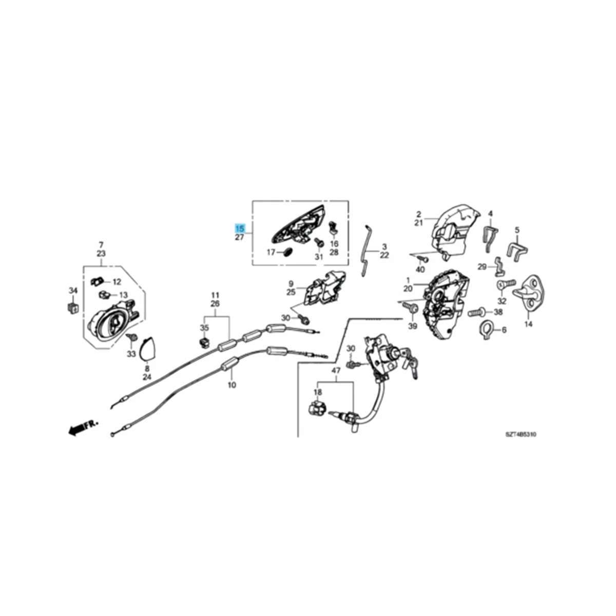 Наружная Ручка Левой Боковой Двери В Сборе с Отверстием для ключа для Honda CRZ CR-Z ZF1 ZF2 2011-2015 72181-SZT-G01ZC LH