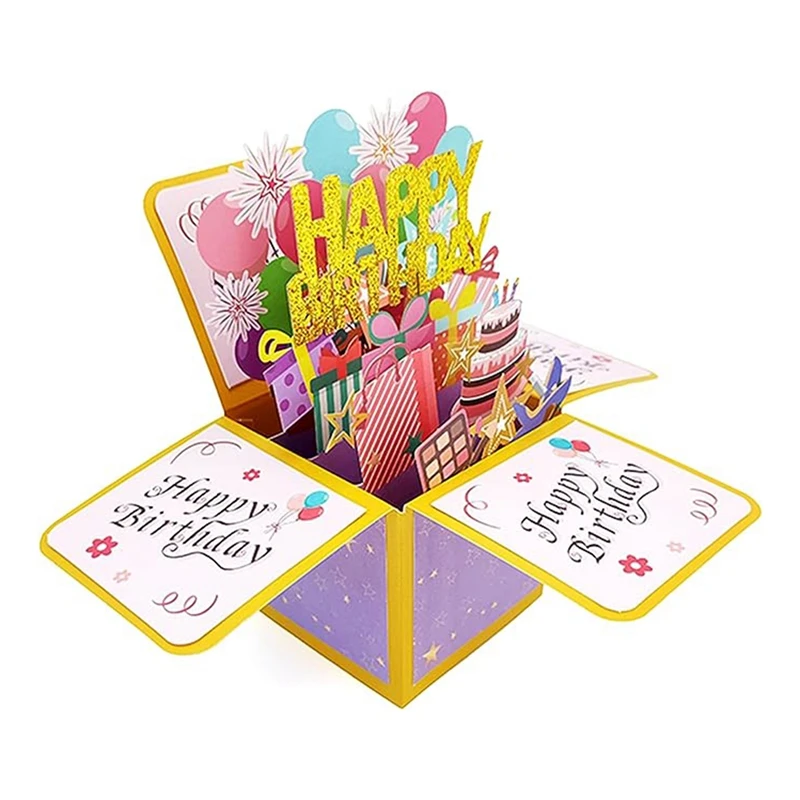 Поздравительная открытка на день рождения, трехмерная поздравительная открытка на день рождения, Пустотелая открытка с письмом на день рождения, подарок на день рождения для детей, прочный
