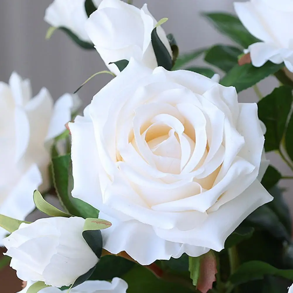 Многоразовый искусственный цветок Реалистичная искусственная роза со стеблем, не увядающий свадебный реквизит для фотосессии, принадлежности для украшения дома для A