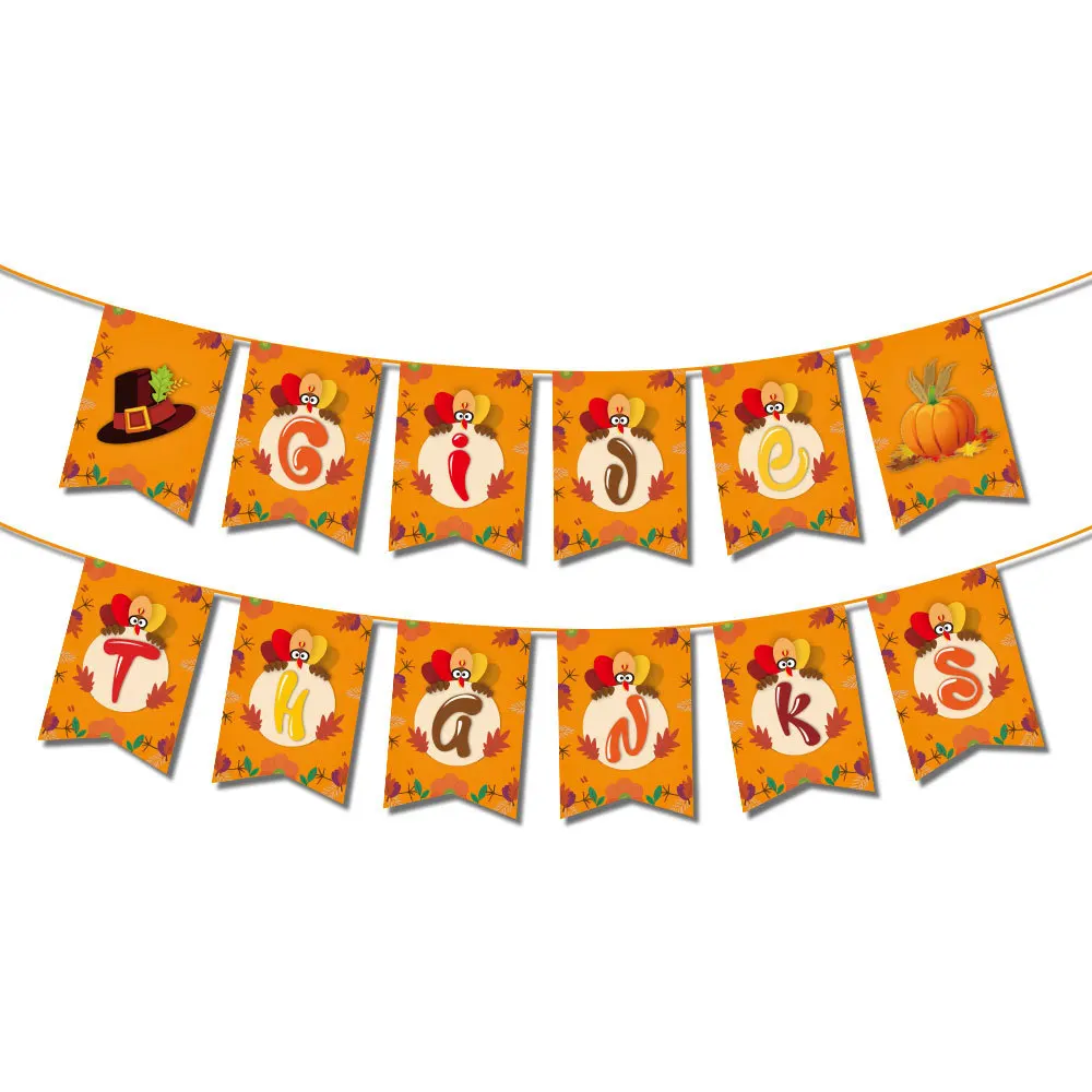 Украшение тематической вечеринки в честь Дня Благодарения, Праздничный бумажный баннер с алфавитом, Выдвижной флаг в честь Дня Благодарения, баннер