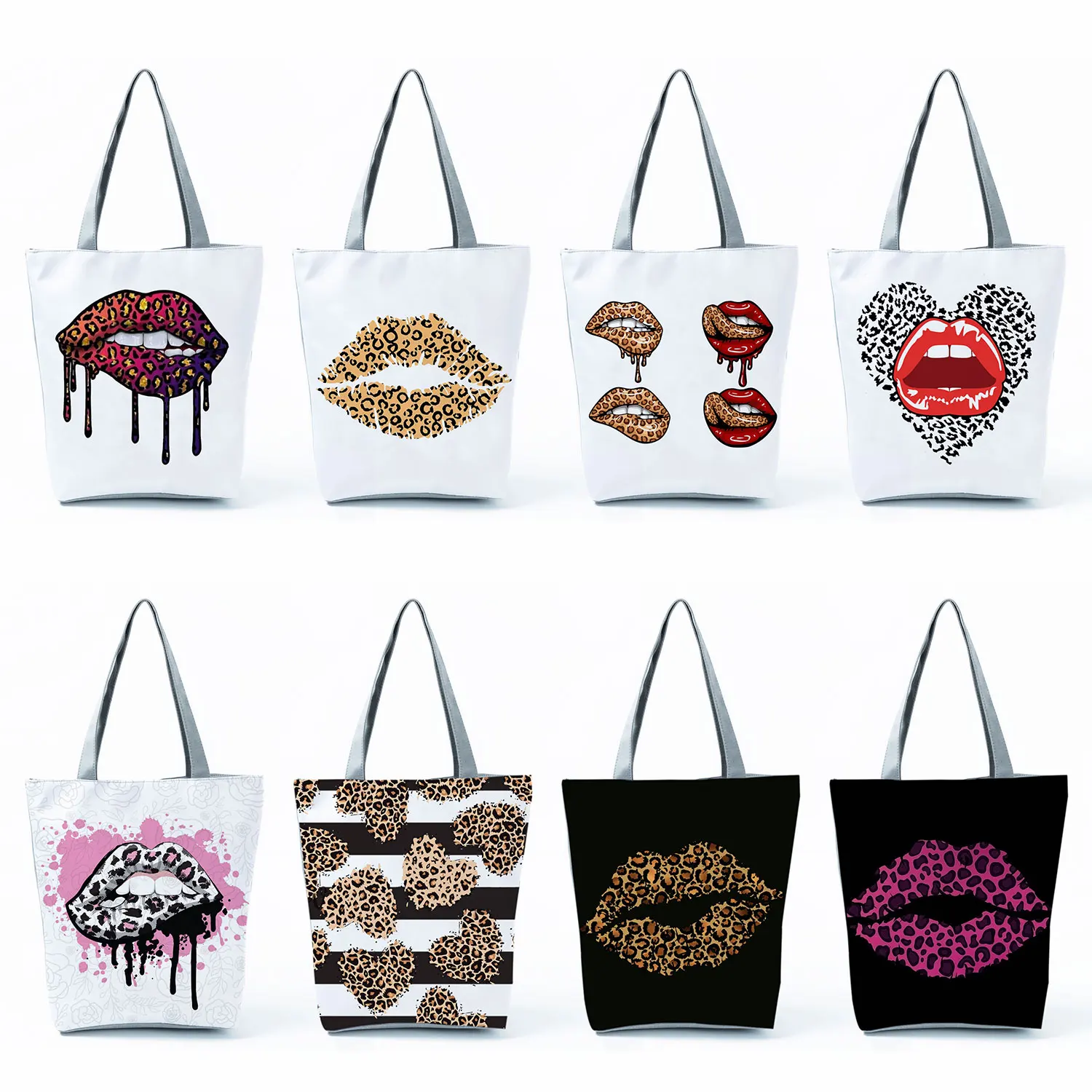 Модные леопардовые сумки через плечо, дорожная пляжная сумка, складные сумки большой емкости для женщин, портативная многоразовая сумка для покупок, креативность