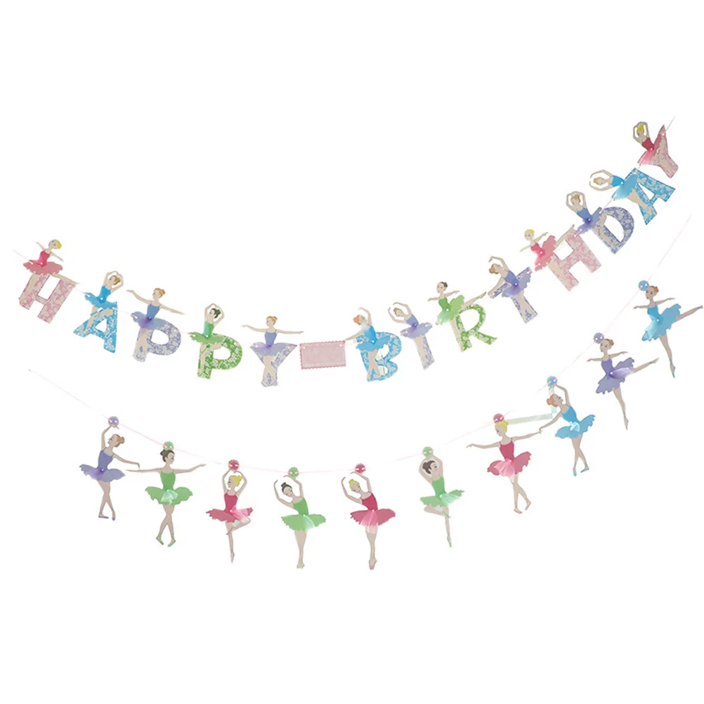 2 комплекта, Баннер для вечеринки в честь Дня рождения девочки-Балерины, Объемные принадлежности, Декоры, украшения Для детей, малышей