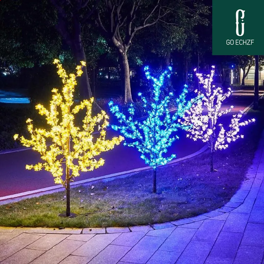 1,5 м 1,8 м 2 м 2,5 м 3 м блестящая светодиодная подсветка рождественской елки в цвету вишни, водонепроницаемая садовая декоративная подсветка для свадьбы