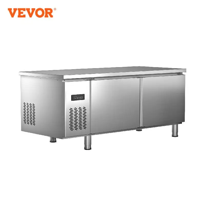 Коммерческий холодильник VEVOR из нержавеющей стали, сохраняющий свежесть, Двухтемпературная морозильная камера из нержавеющей стали для ресторана Дома