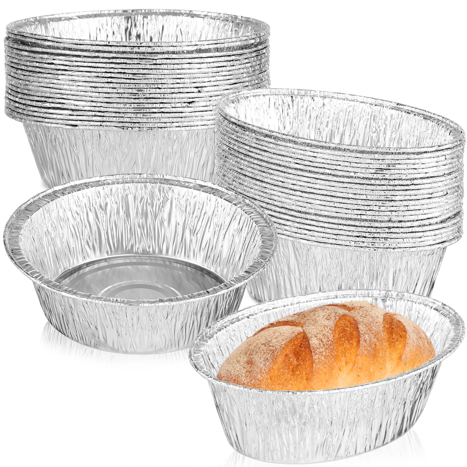 40 шт. Тарелки из фольги для пирогов Одноразовые Подносы для пирогов Прямоугольная алюминиевая форма для выпечки хлеба