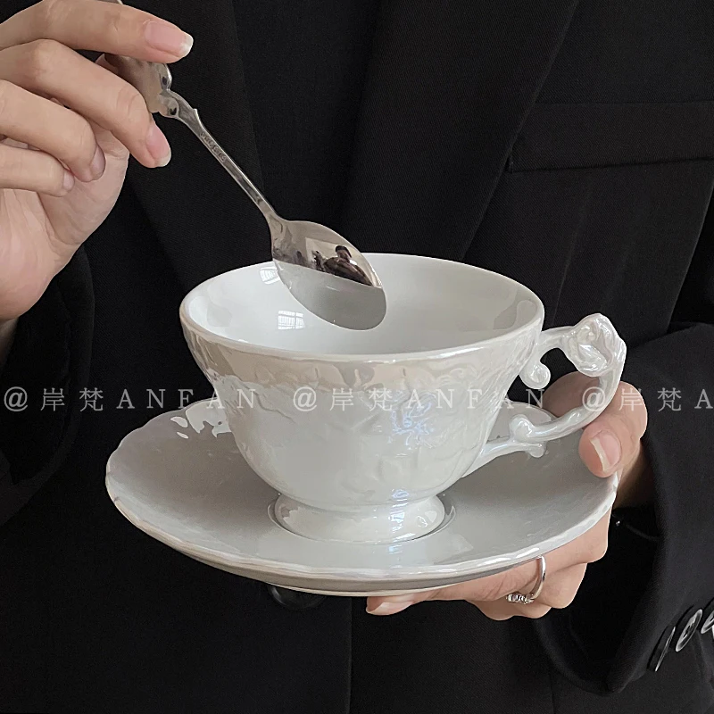 Фарфоровая Чайная Чашка с Романтическим Розовым Сердечком, Набор для Послеобеденного Чая и Кофе, Керамическая Чашка
