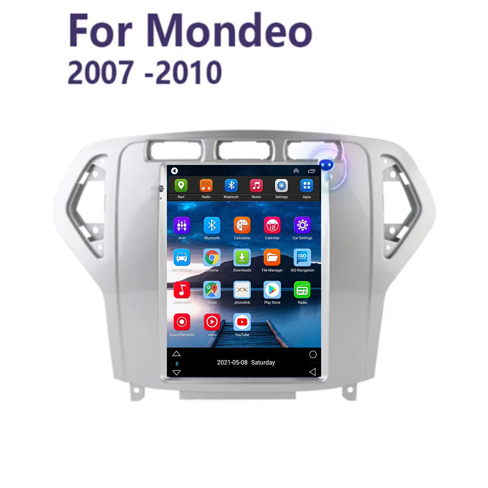 Для Tesla Style Android 12 АВТОМОБИЛЬНЫЙ DVD ДЛЯ Ford Mondeo mk4 Galaxy A/C 2007-2010 автомобильный плеер аудио gps экран дисплея Монитор Carplay