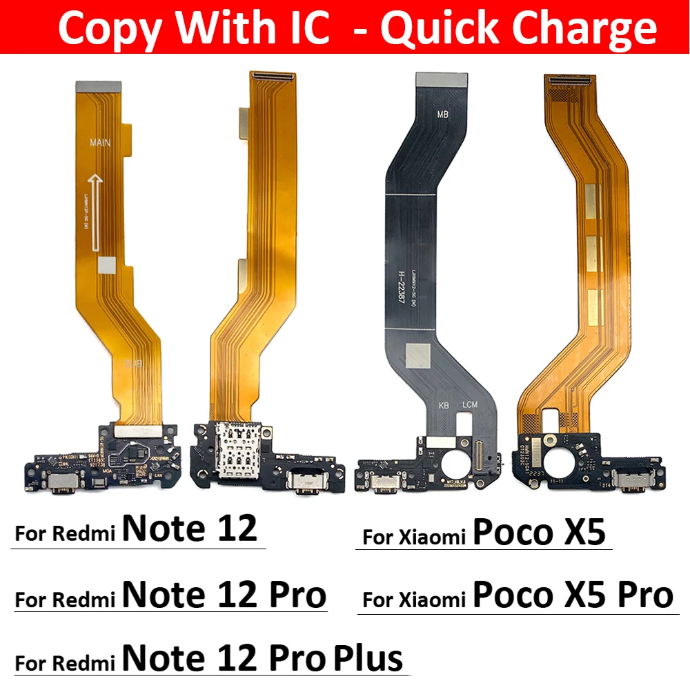 Для Xiaomi Poco X5 Pro Redmi Note 12 Pro Plus 4G 5G USB Зарядное Устройство Порт Зарядки Разъем Док-станции Микрофон Основная Плата Гибкий Кабель