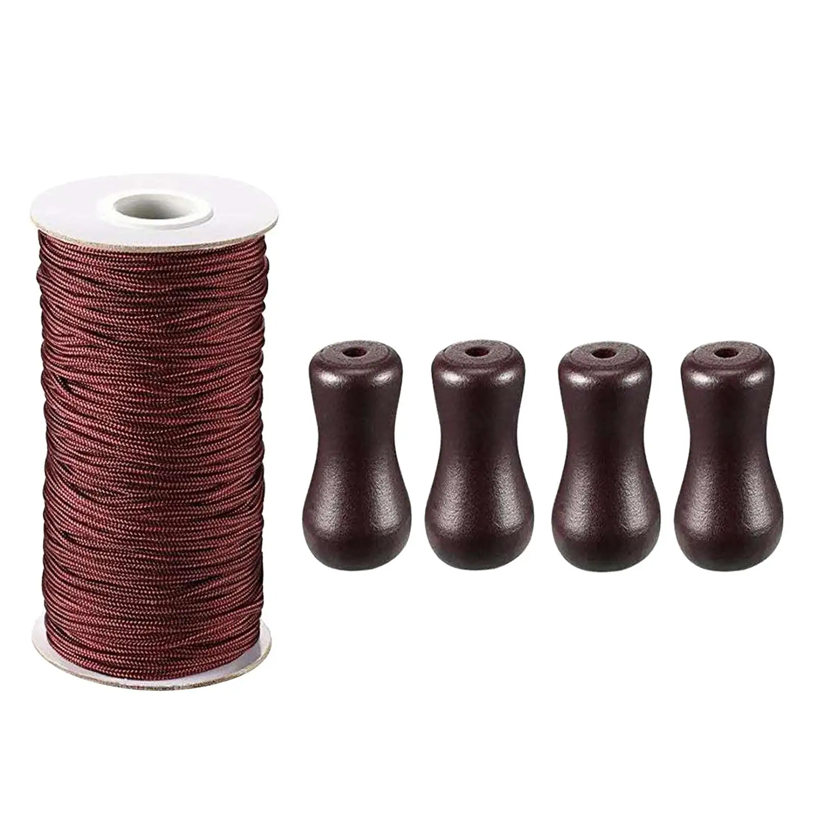 Коричневый плетеный шнур для подъема козырька с 4 подвесками для установки в саду