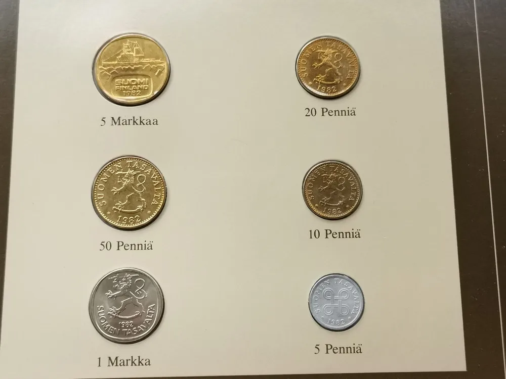 Монетная печать марки Франклина Финляндия 1982 год династии Цин, 6 штук в наборе, полный комплект, набор монет, 100% оригинал