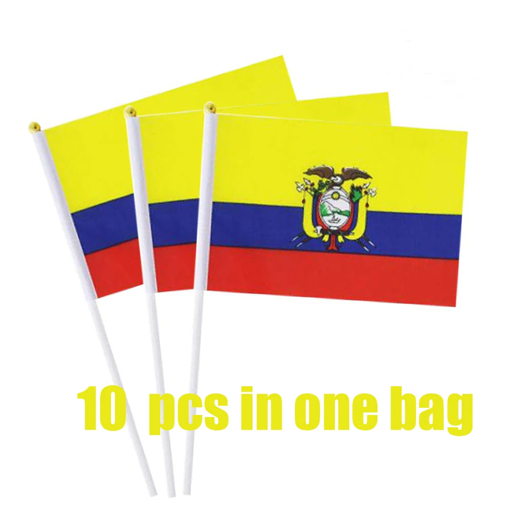 Прямая поставка 10 шт 100% Полиэстера с флагами Эквадора
