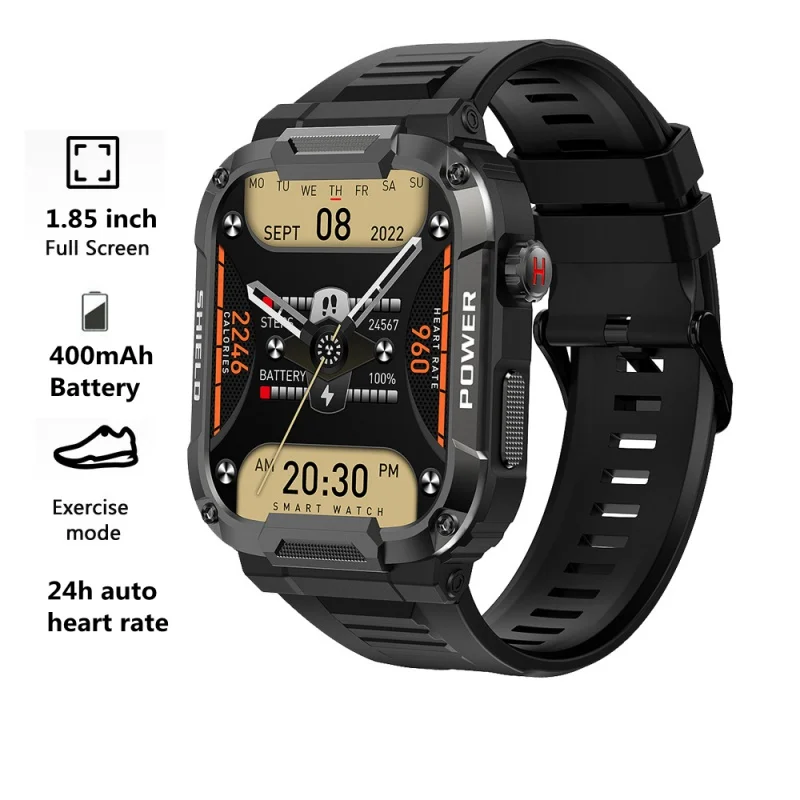 2023 Мужские смарт-часы Ip68, водонепроницаемый спортивный пульсометр, фитнес-трекер, BT-вызов, прочные военные смарт-часы для Xiaomi iOS