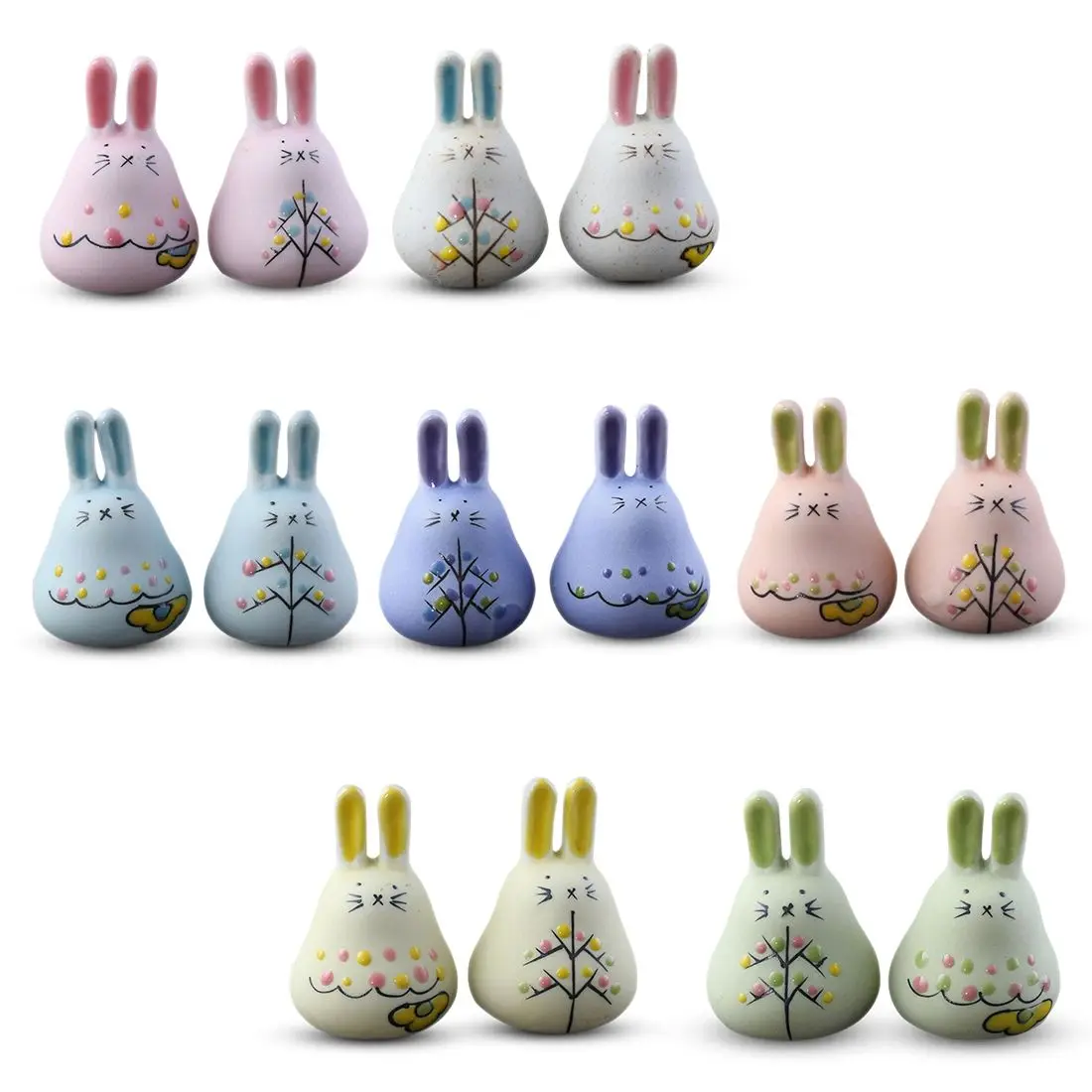 Изысканные керамические украшения с ветряными колокольчиками ручной работы, милый кролик, подвеска в виде ветряного колокольчика, Пасхальный подарок, украшение сада