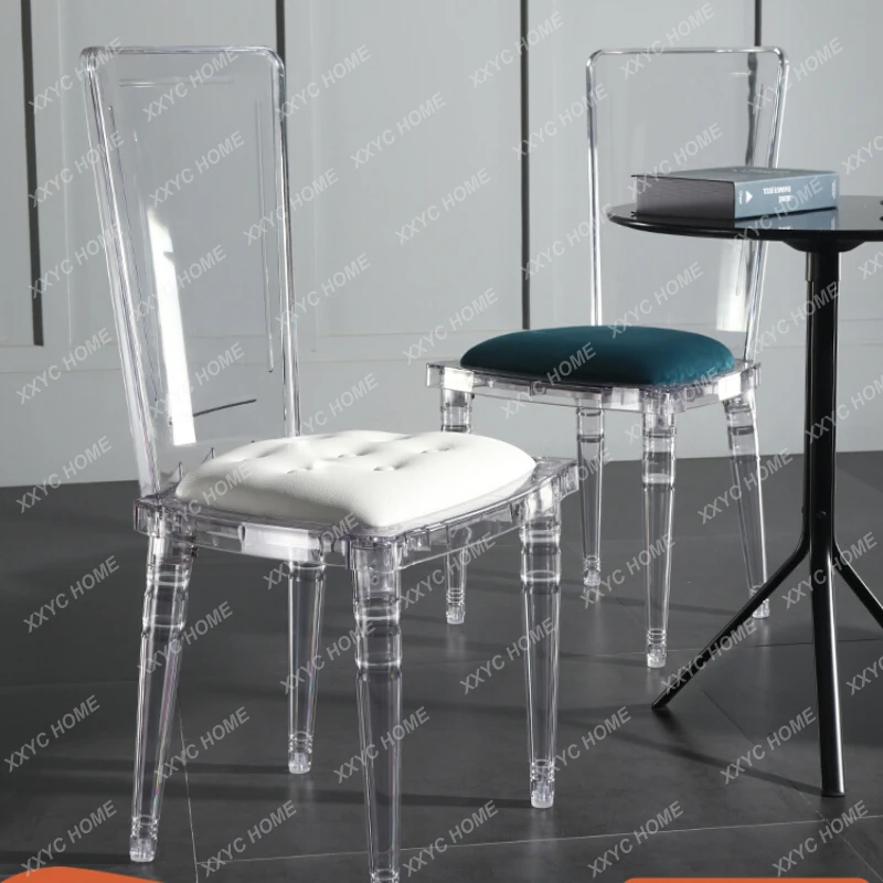 Прозрачный стул Современное Минималистичное Акриловое Кресло Магазин чая с молоком Ресторан Хрустальный Обеденный стул