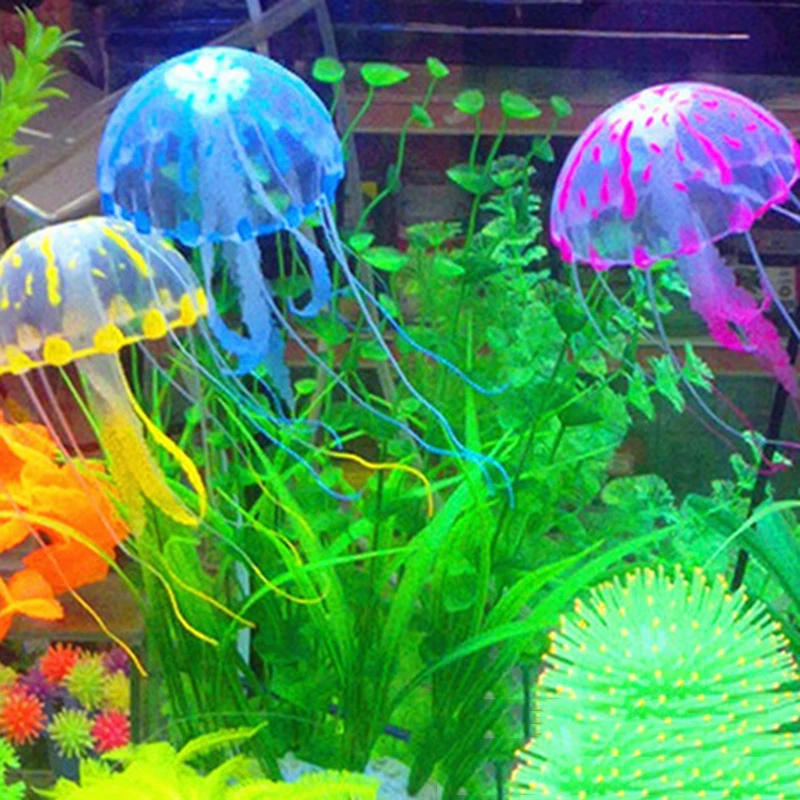 Имитация медузы Искусственная Медуза Флуоресцентный поплавок Орнамент Водный пейзаж Украшение аквариумов Аксессуары для аквариума