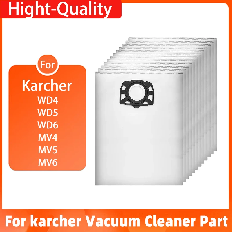 Вакуумные пакеты подходят для Karcher WD4 WD5 WD5/P MV4 MV5 MV6 для влажной и сухой уборки, 2.863-006.0 Сменных фильтрующих мешков для пыли Hepa