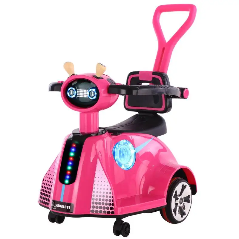 Yy Детские электрические машинки с дистанционным управлением Kiddie Ride Четырехколесный автомобиль Ручной толкающий плиточный автомобиль