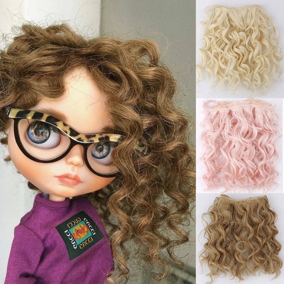 Кудрявый кукольный Парик BJD / SD Парик ручной работы, Термостойкий Пучок синтетических волос, Фиолетовые, желтые, Розовые Аксессуары для куклы для волос