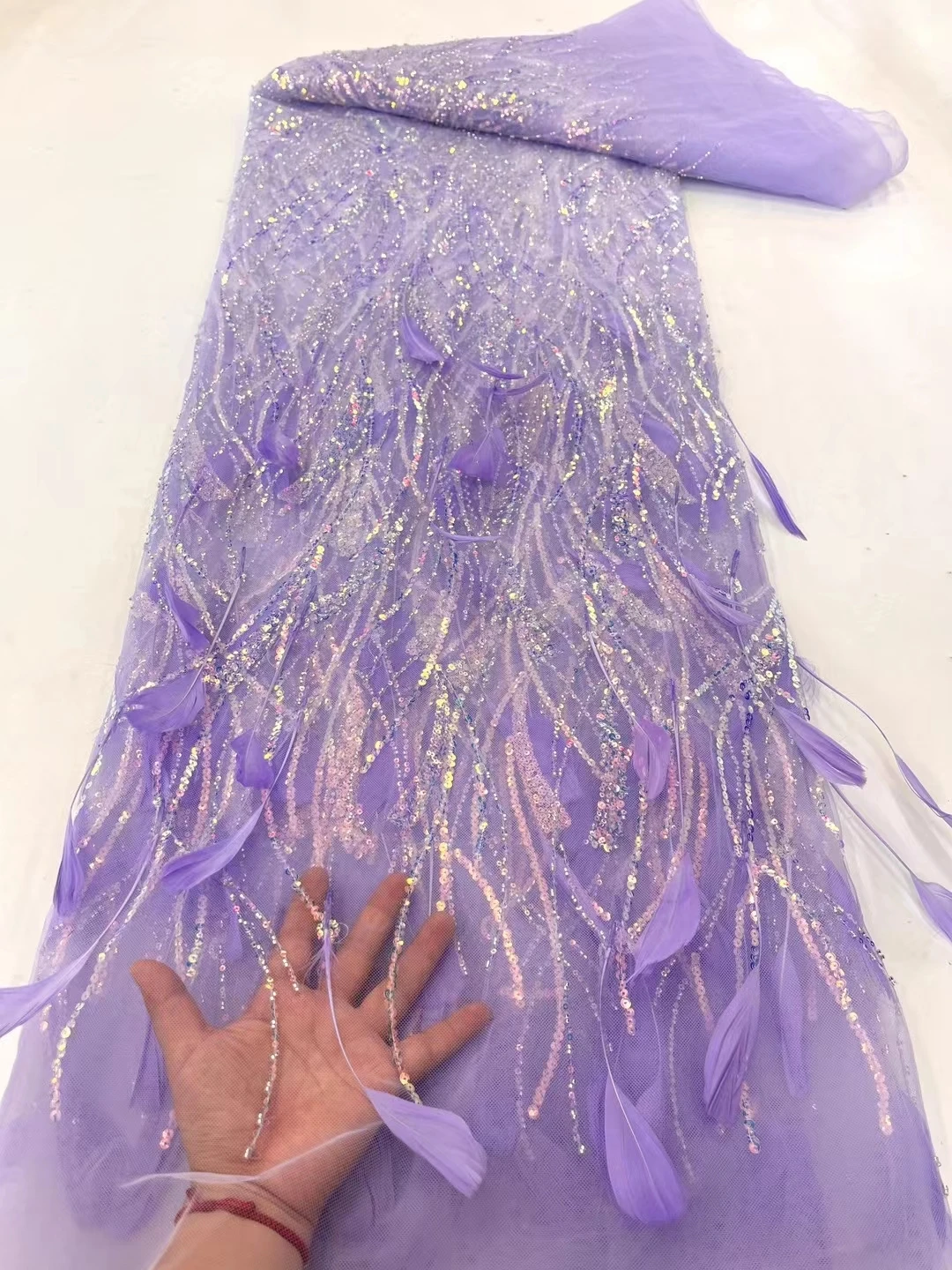 3D Кружевная цветочная аппликация из бисера Африканский Тюль Ткань Для вечеринки Свадебное платье Женщины 2023 Высокое Качество Нигерийская сетка Французская Сетка с блестками