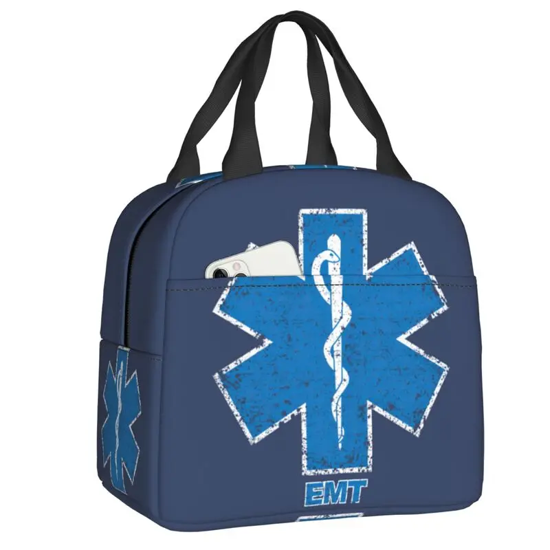 Ланч-бокс Emt Star Of Life для женщин, термоохладитель для парамедиков, сумка для ланча с изоляцией для еды, сумки для пикника для школьников, детские сумки для пикника