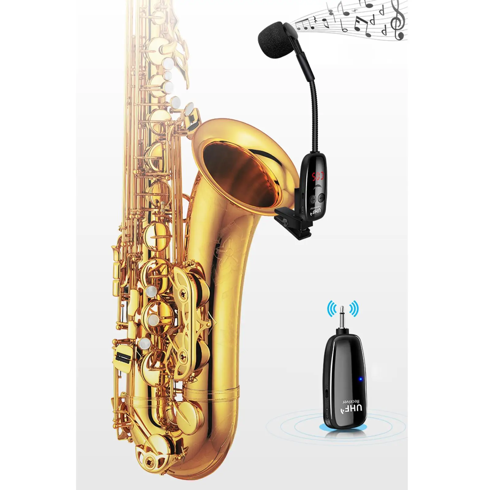 Инструментальный микрофон, зажимной конденсаторный микрофон, для , , труб, кларнетов, саксофонов, , динамиков, усилителя голоса радиусом действия 160 футов