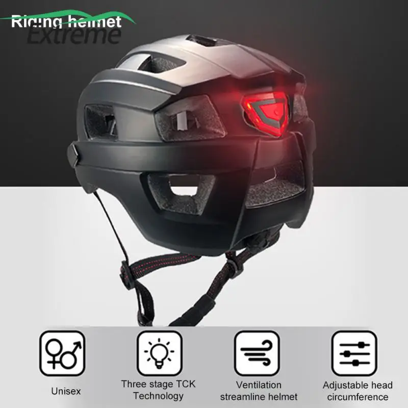 Велосипедный шлем со съемным светодиодным задним светом, Регулируемая окружность головы, легкий дышащий шлем для горного велоспорта с вентиляцией