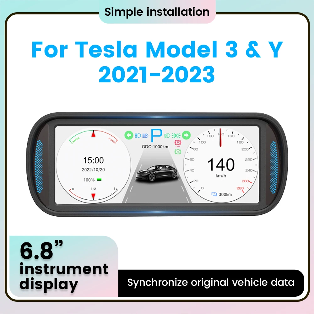 Tomostrong Для 2023 Tesla Aaccessories Модель 3 Y 6,86-дюймовый Цифровой Головной Дисплей Приборной Панели IPS ЖК-Экран Автомобильные Аксессуары HUD