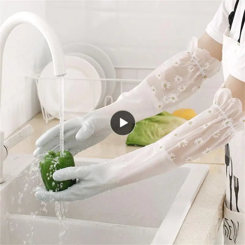 ПВХ Удлиняющие широкие манжеты для мытья посуды, удобные в носке Перчатки для мытья посуды, предотвращающие проколы, облегчающие манжеты, домашнее удлинение