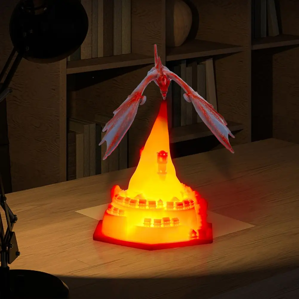 Ночник с 3D-принтом в виде дракона PLA, инновационный настольный светильник для домашнего декора
