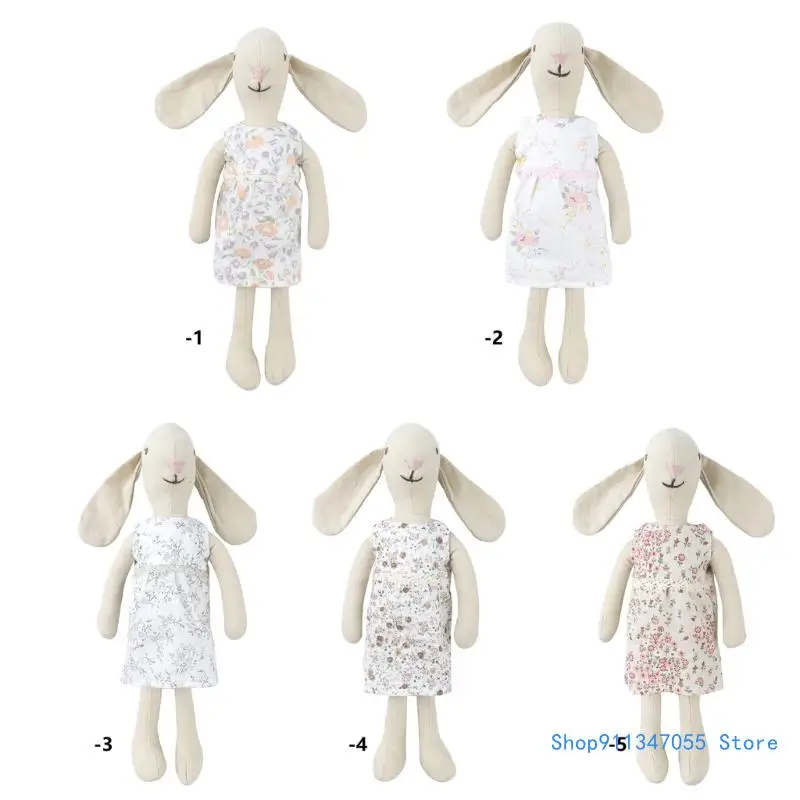 Детская юбка с цветочным принтом, плюшевая игрушка с кроликом, плюшевая игрушка для маленьких девочек, мягкая игрушка для сна, для прямой доставки