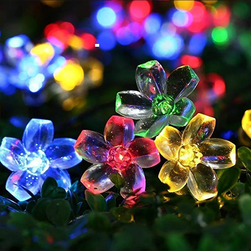 Светодиодная имитация светящейся вишневой гирлянды на открытом воздухе, водонепроницаемая цветочная смола, Рождественское свадебное украшение