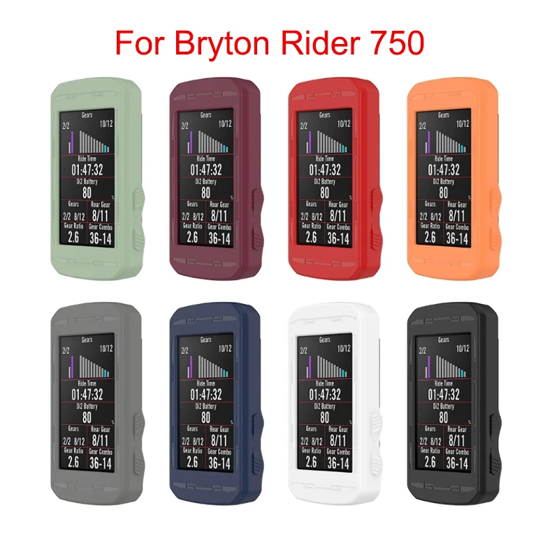 1x Защитный чехол для велосипедного GPS-компьютера Силиконовый чехол для Bryton Rider 750, съемная плотно прилегающая защитная пленка для экрана, аксессуар для велосипеда