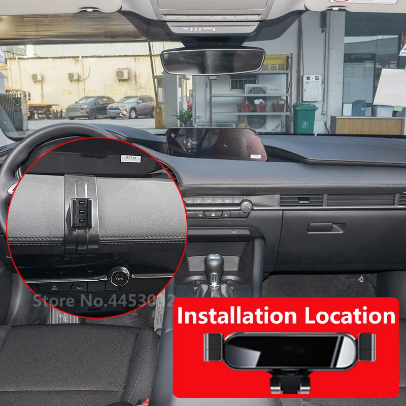 Автомобильный держатель мобильного телефона для Mazda 3 Axela 2020-2022yr LHD Вентиляционное отверстие, Гравитационная подставка, Специальное крепление, Навигационный кронштейн, Аксессуары