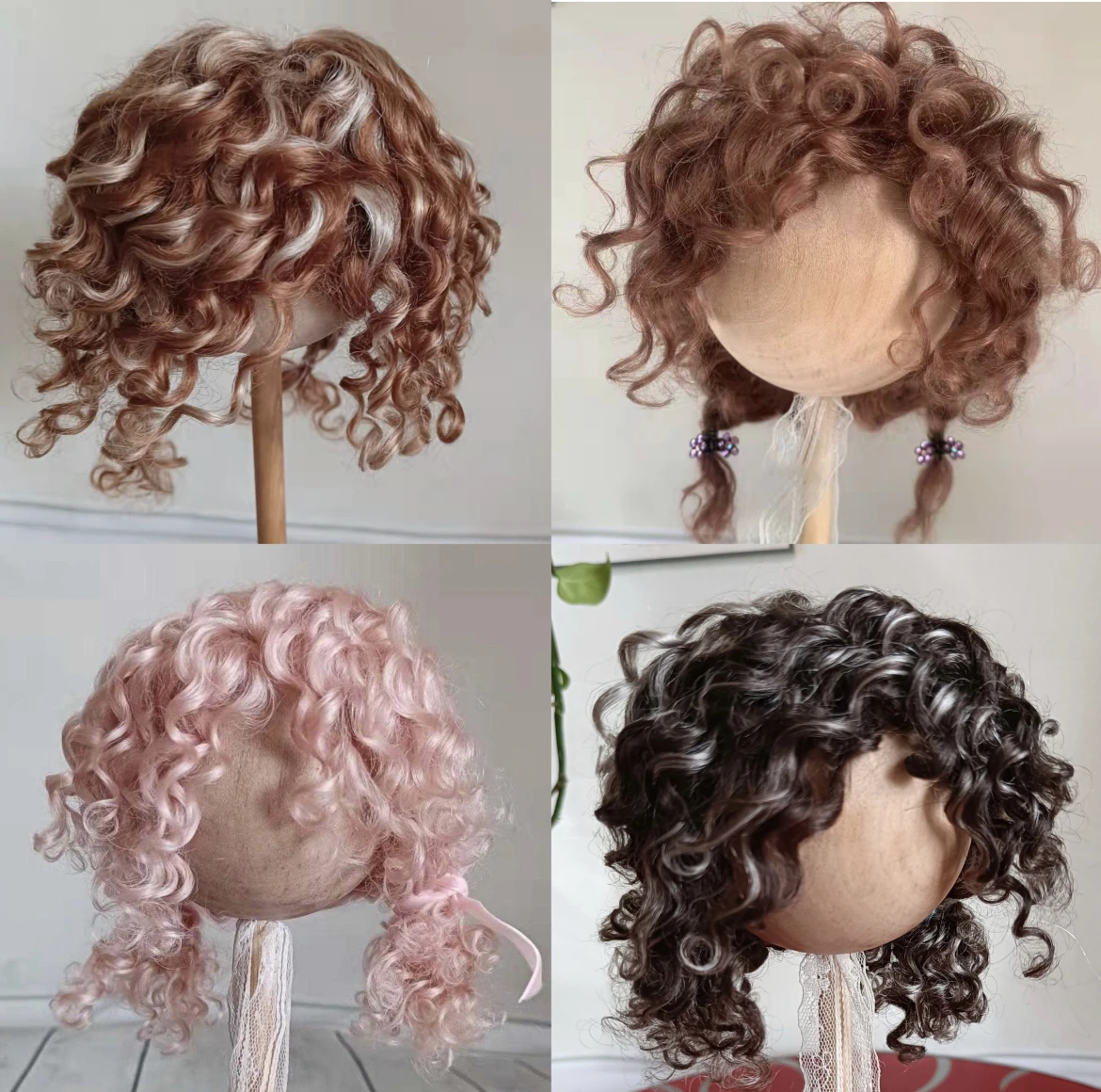 Кукольные парики для Blythe Qbaby, Мохеровые локоны на голове, 9-10 дюймов, бесплатная доставка