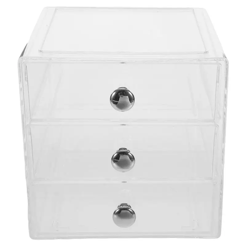 Ящик для хранения выдвижного типа, многослойный штабелируемый настольный органайзер, прозрачный ящик для хранения мелочей