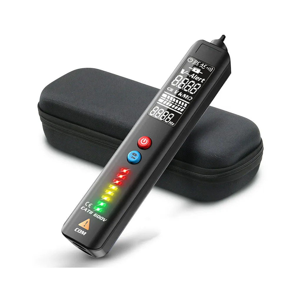 Набор ЖК-цифрового тестера напряжения 40 Гц-1000 Гц с фонариком, точный детектор нейтральной линии под напряжением, вольтметр, тестирующая ручка