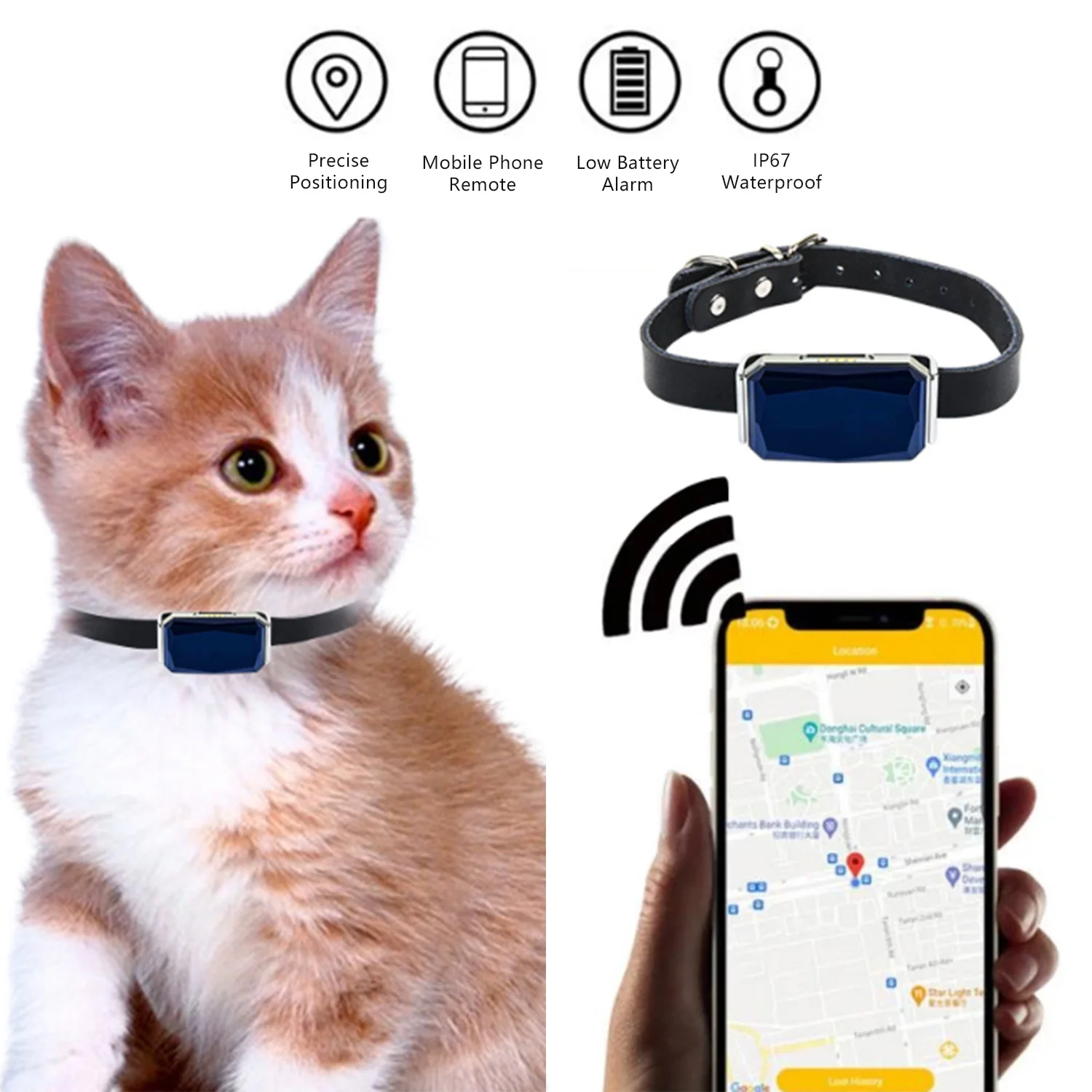 Ошейник для Домашних Животных Mini GPS Tracker GSM Wifi LBS Anti-lost Tracker Pet Location Ошейник IP67 Водонепроницаемый для Отслеживания Домашних Собак, Кошек, Овец