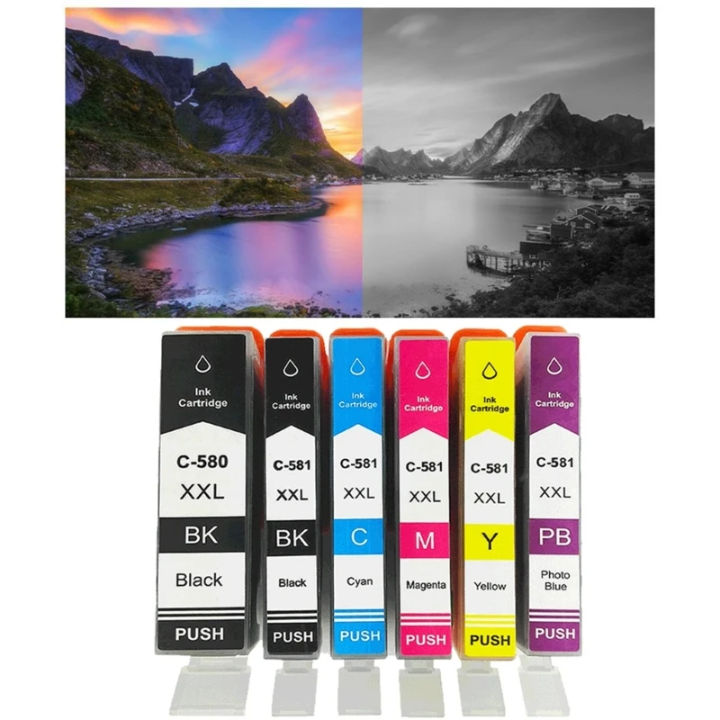 Яркие цветные картриджи с полным наполнением для струйного принтера TS8150 TS8152 TS8250 с высокой заменой чернил 8,8 см/3,46 дюйма