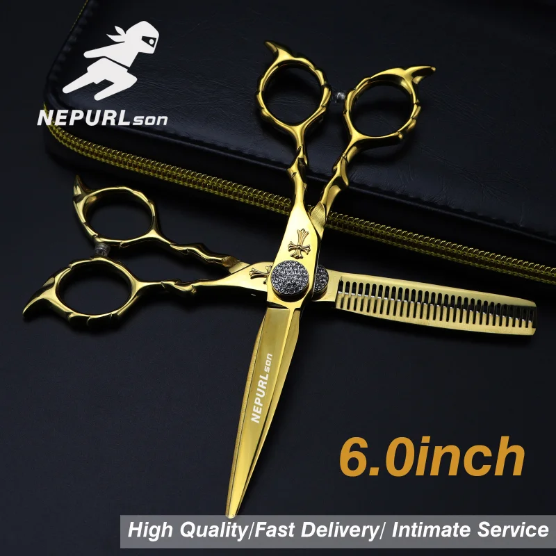 NEPURLson Professional Japan 440c 6-Дюймовые Ножницы для Стрижки волос Парикмахерская Филировочные Ножницы Парикмахерские Ножницы